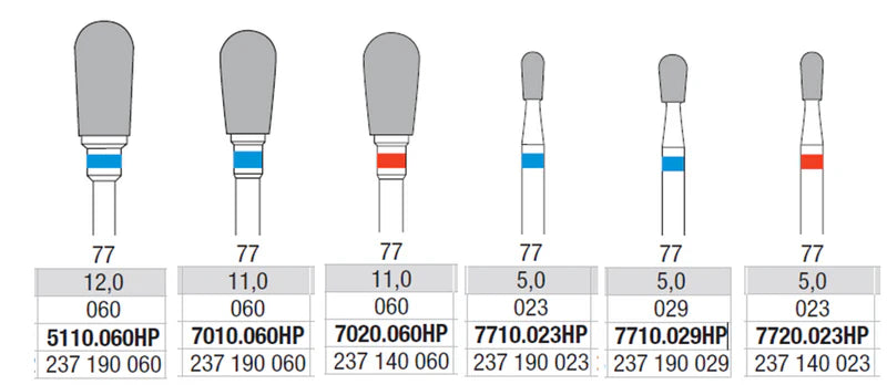 TC Bur HP Cross Cut 77 Round End Taper
